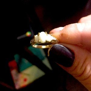10kt gold pearl ring